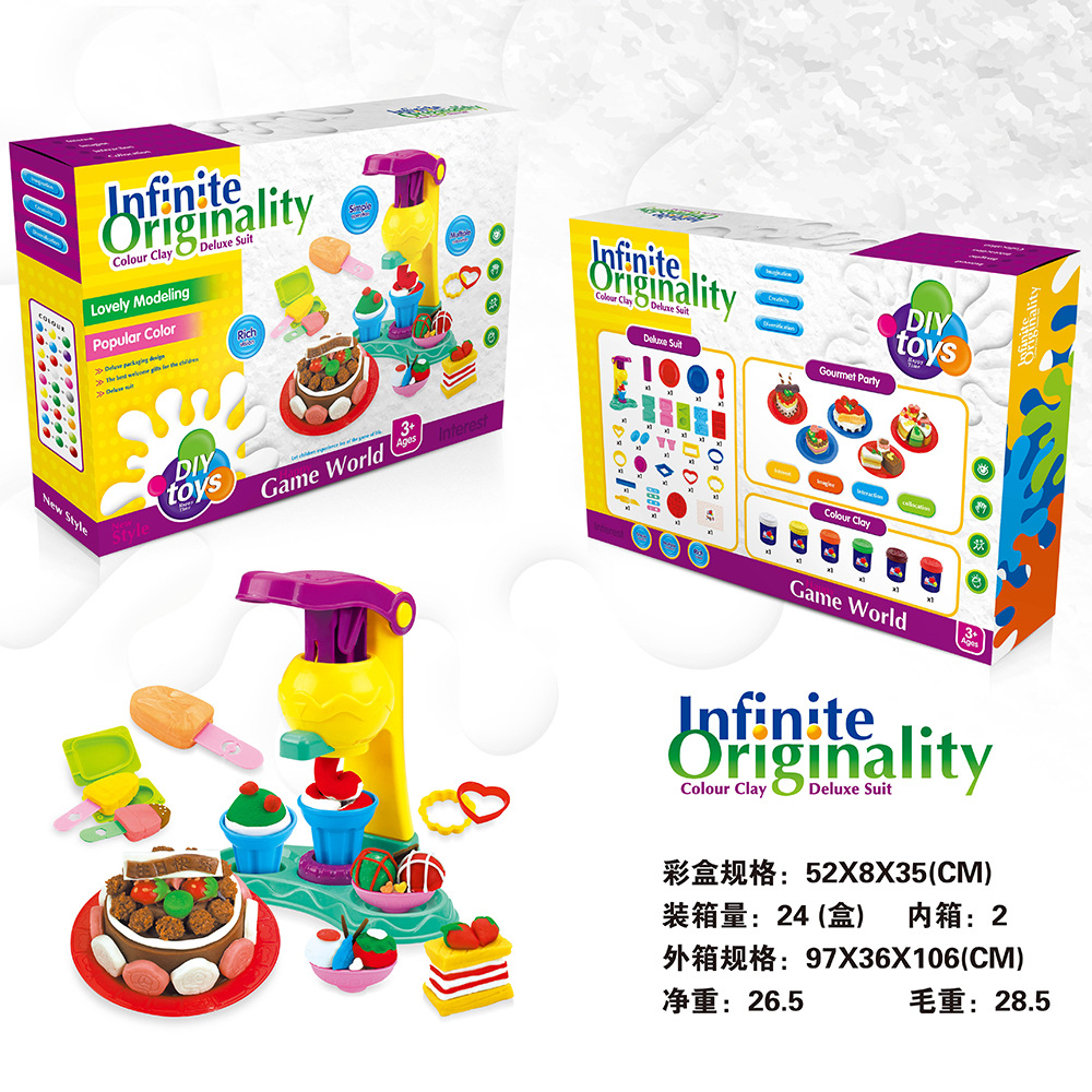 [Transfronterizo] Juego de molde de plastilina de arcilla ultraligera de bricolaje de arcilla de color para niños