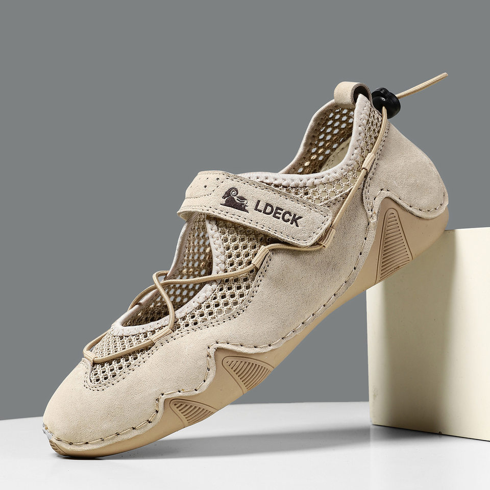 Giày thể thao unisex cỡ lớn, giày sneaker lưới thoáng khí mùa hè, đế bằng — 5816 Xanh cát, 5816 màu cát