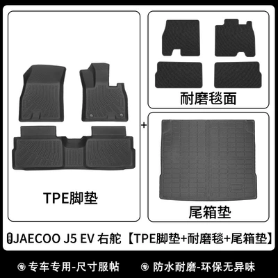 Universal Foot Pad, Jaecoo J5 Ev/Phev Overseas Right-Hand - jaecoo-j5-ev-right-hand-drive-tpe-floor-mat-carpet-trunk-mat-ds-model