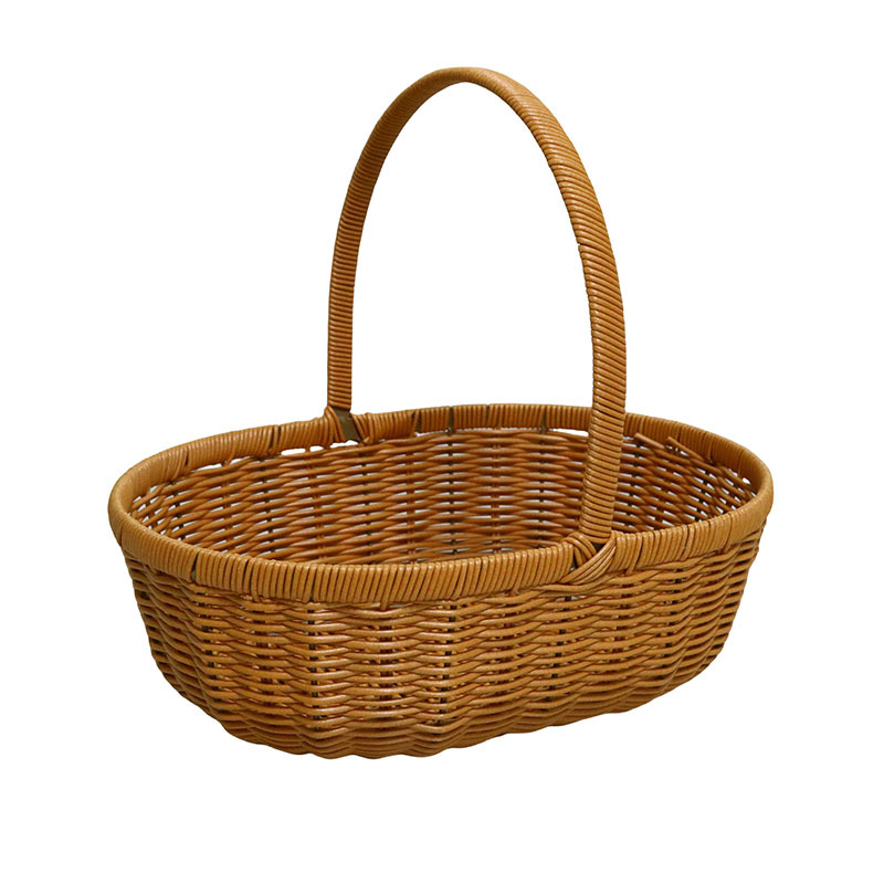 Cestas de frutas de caña tejidas a mano, cestas de almacenamiento domésticas portátiles de gran tamaño, cestas de regalo de huevos, cestas de regalo