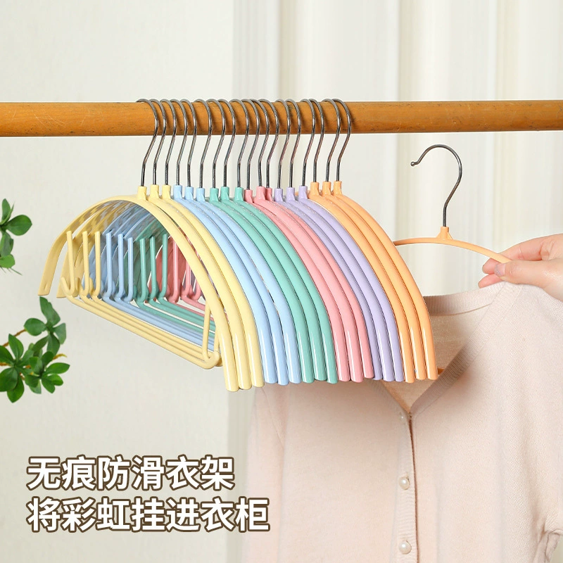 Радуга цвета полукруг бесшовная Нескользящая вешалка для одежды защитная одежда анти-плечевой угол не может позволить себе пластиковую вешалку для одежды вешалка для одежды