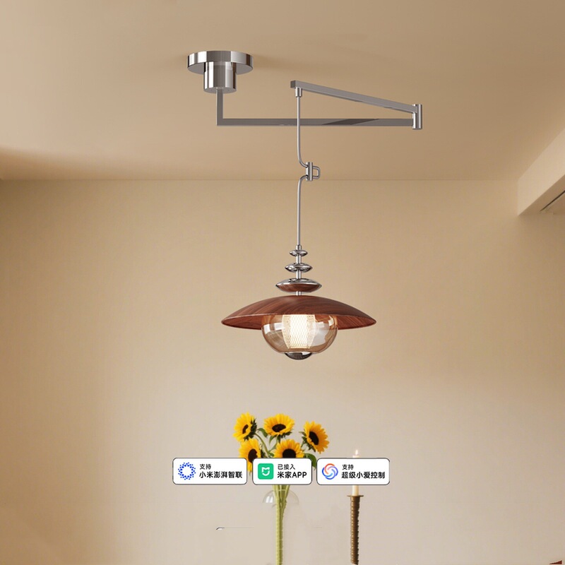Paimi Has Integrated with the Mijia App, Smart Pendant Light with Vintage-Style Swing Arm, Dining Room Light, Maillard Style Movable Bar Counter Light Paimi Has Integrated with the Mijia App, Smart Pendant Light with Vintage-Style Swing Arm, Dining Room Light, Maillard Style Movable Bar Counter Light