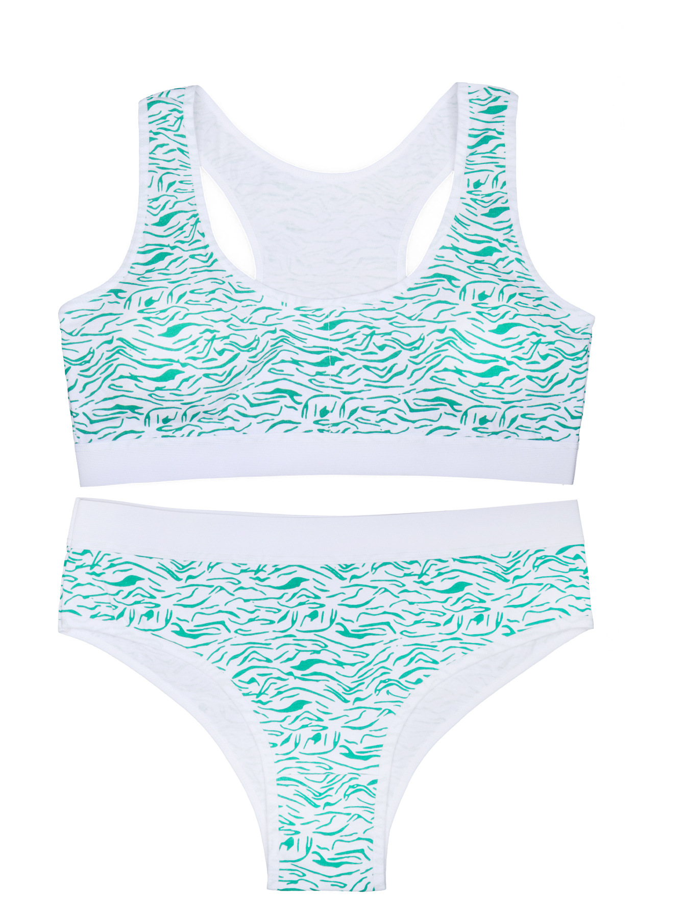 Ropa interior deportiva para niñas, traje de sujetador de chaleco, patrón de cebra, copa fija, ropa interior anticonvexa femenina de una etapa