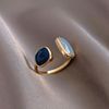 Sapphire crystal, adjustable golden ring, European style