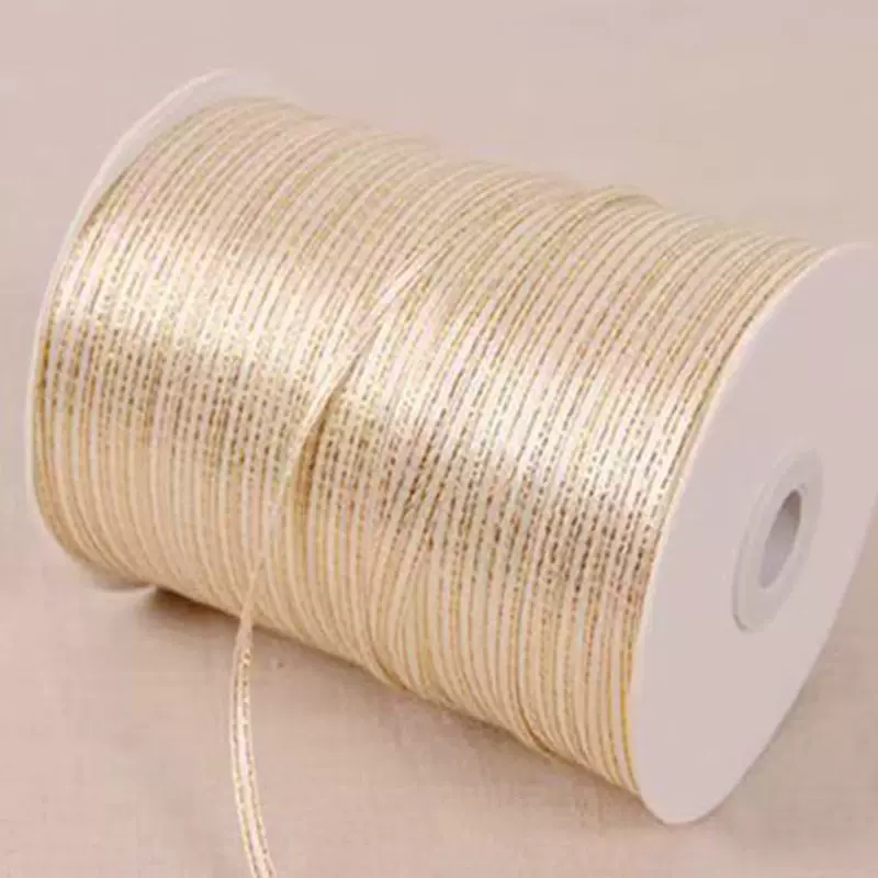 3mm金边缎带大红色双金边丝带金色咖啡色金边织带0.3cm现货金边缎