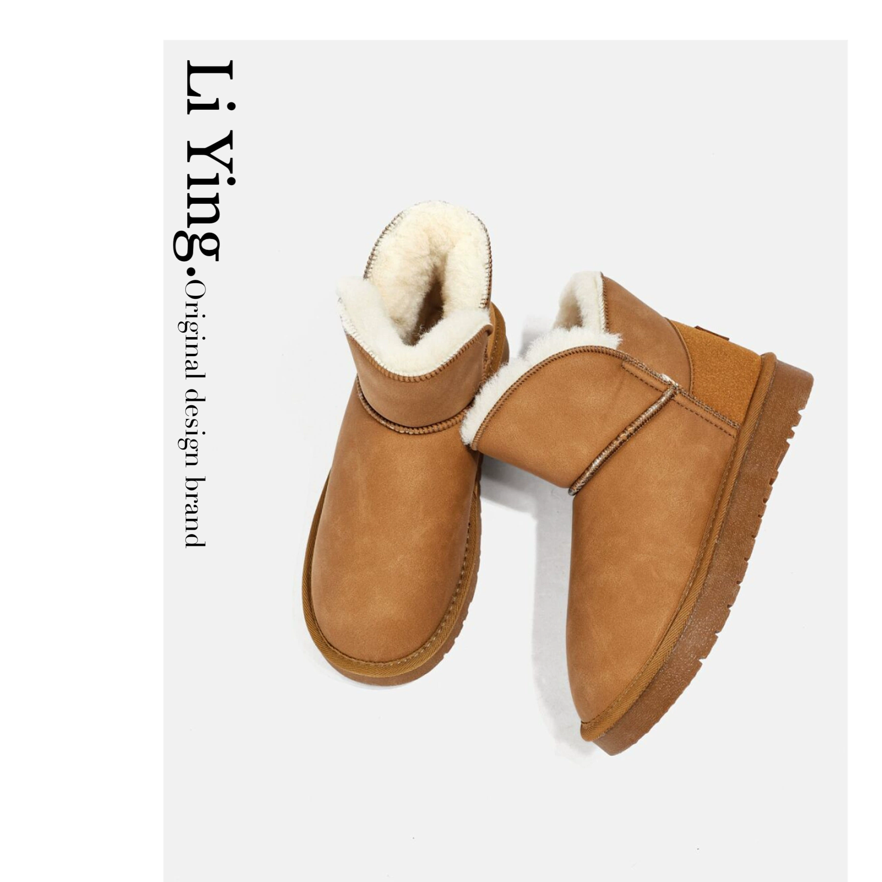 Женские зимние сапоги на толстой подошве с меховой подкладкой, новинка 2024 года, утепленные флисом и утолщенные для тепла, двухслойные хлопковые ботинки и сапоги для женщин 622