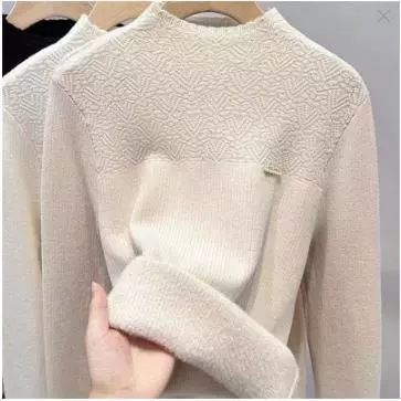 Damen Rollkragenpullover Aus Samt Weicher Warmer Winterpullover_voghion.com
