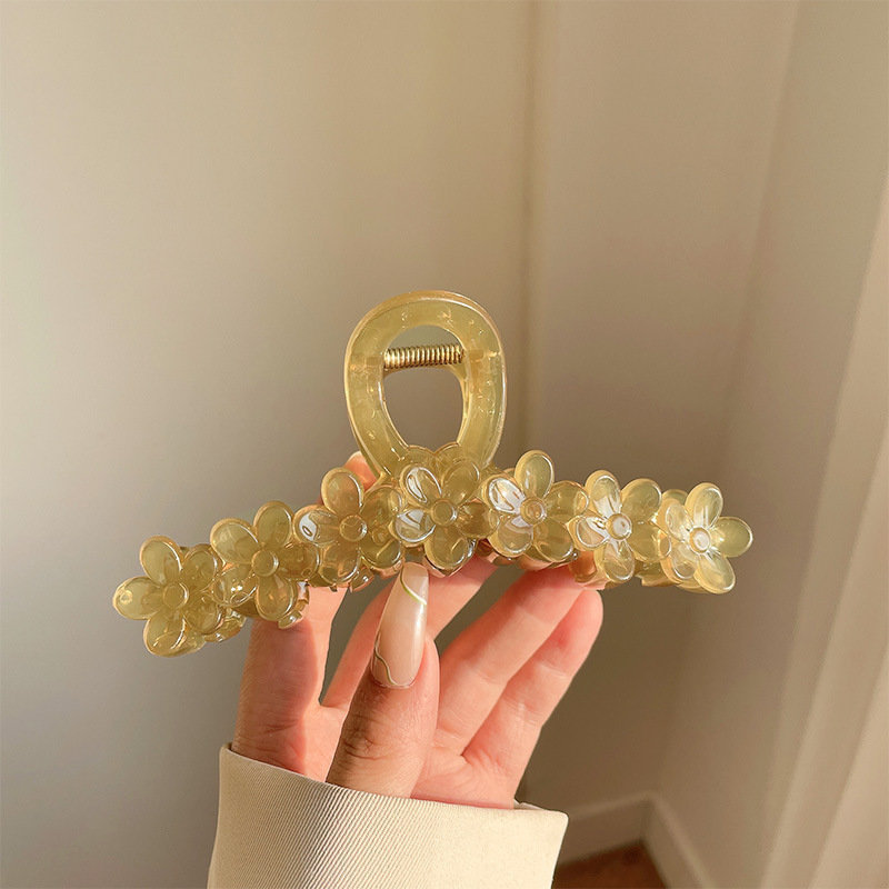 花朵抓夹大号后脑勺高级感发夹女2025新款亚克力夹子头饰鲨鱼发卡|undefined