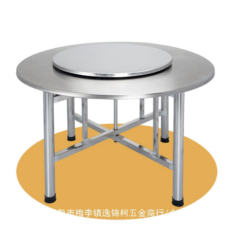 Все из нержавеющей стали Складной круглый стол Складной домашний круглый стол 10 человек обеденный стол банкет круглый стол круглый стол
