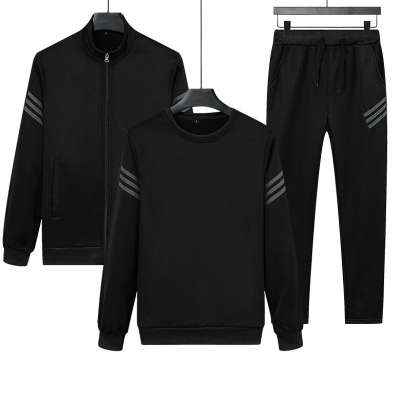 Primavera y otoño nuevos trajes deportivos para correr hombres cardigans pantalones largos de tres piezas set set set set de mediana edad set casual