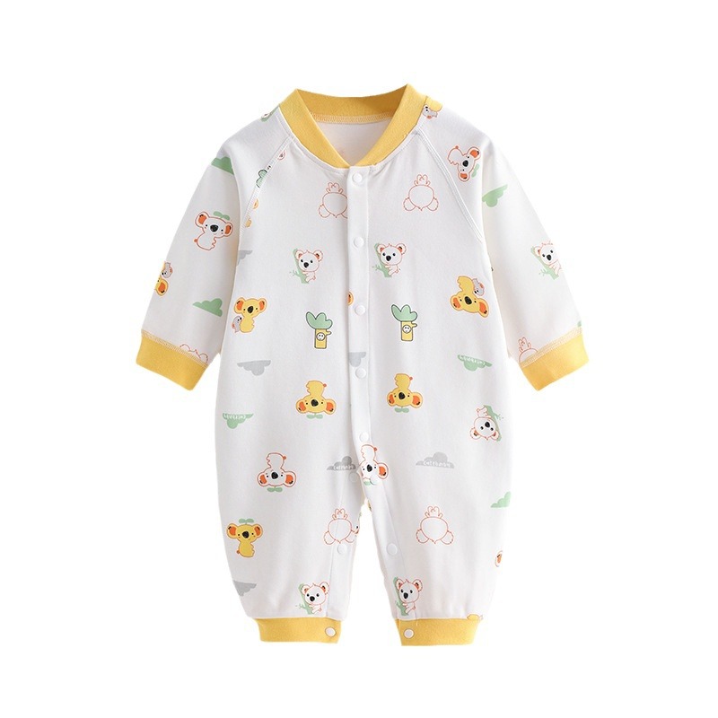 Nuevo otoño bebé recién nacido Ropa sin hueso hebilla bebé mono cuatro estaciones Snap cerrado mameluco