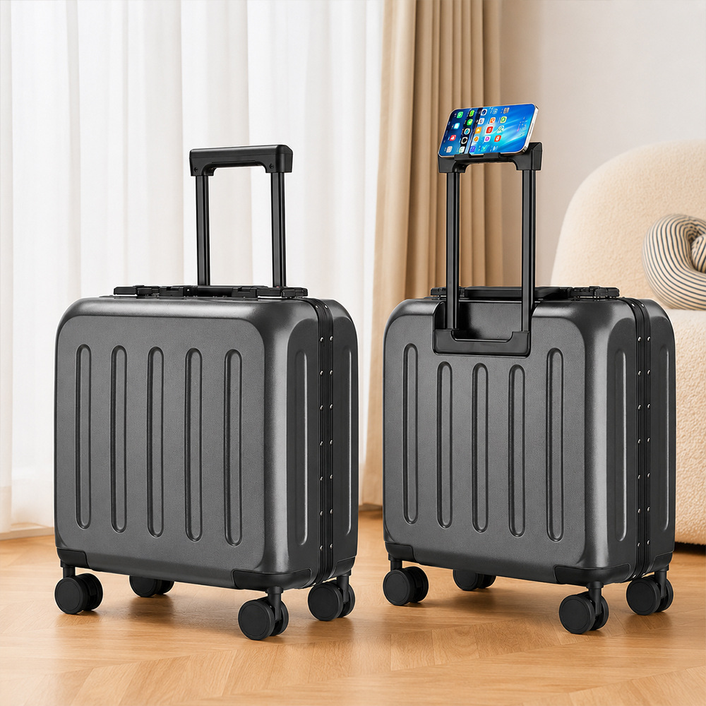 Yongsheng 18-inch aluminum frame carry-on suitcase, 20-inch shock-resistant new trolley luggage, silent universal wheel Xingan travel suitcase