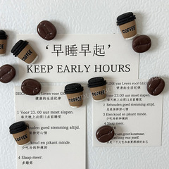 ins创意咖啡杯咖啡豆系列磁吸冰箱贴装饰冰箱照片留言板磁贴ins风