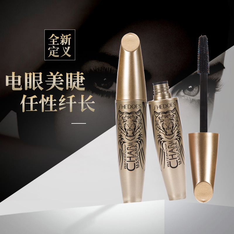 2023 nuevo cross-border popular Tiger Head impermeable curling cifrado alargado no floreciente 4D fábrica de maquillaje de rímel