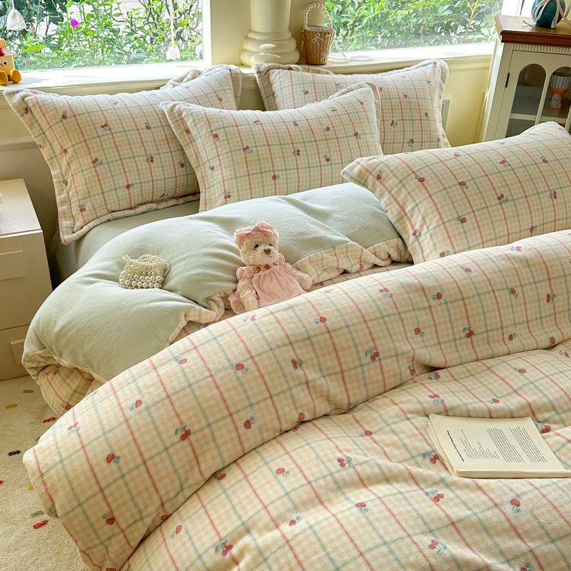 Invierno flor de leche de invierno cubierta de edredón 150x200 invierno flange coral cubierta de edredón individual más edredón