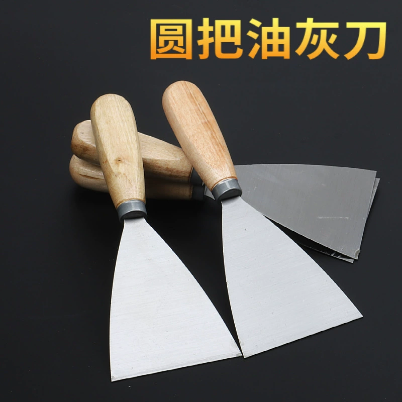 Оптовая Продажа с фабрики круглый нож для замазки лезвие для чистки краски мазок шпатель чистка деревянная ручка шпатель