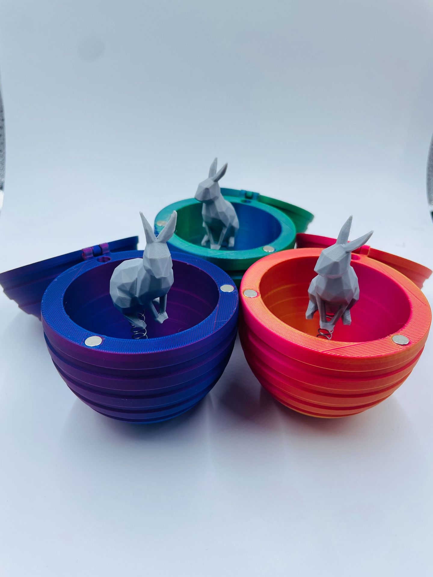 Cross-Border Easter Egg 3D Printed Toy Silk Gradient Decompression Toy Halloween Gacha Rabbit Egg Toy