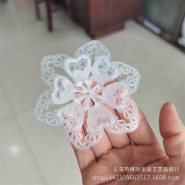 仿真圣诞花 9厘米白色铁片花 圣诞工艺装饰PE塑料花大量批发