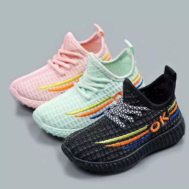 2023 Детская обувь Маленькая и средняя Детская Мужская и женская обувь Детский плинтус из тканой сверхдышащей сетки Обувь для малышей