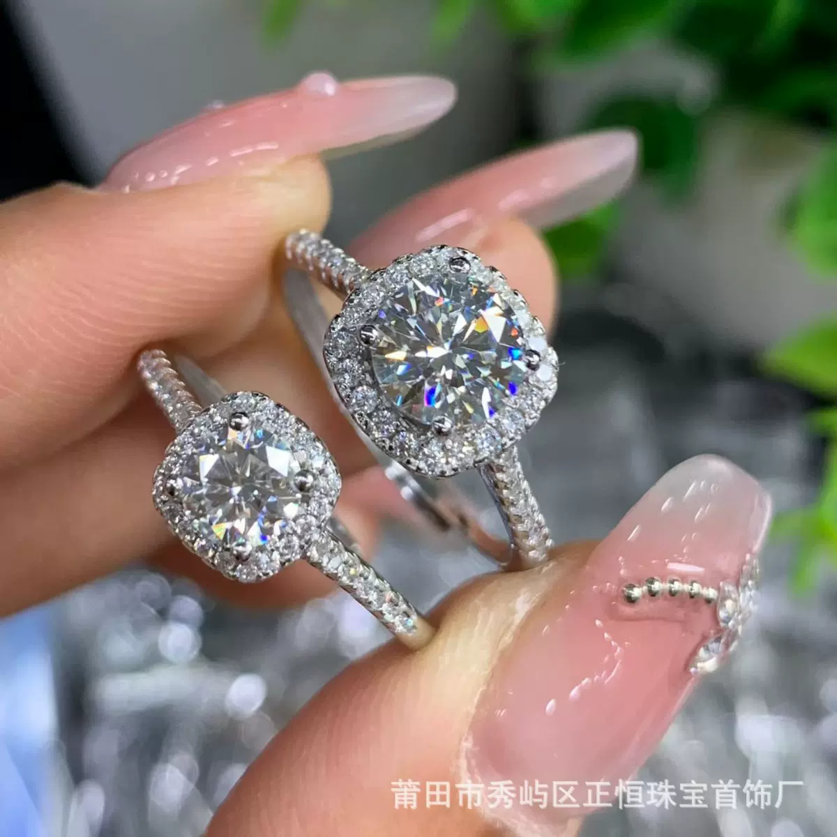 胖东来同款S925纯银莫桑钻小方糖活口戒指高级感新年元旦爆款批发