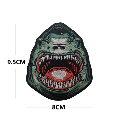 Animal avatar bear wolf shark hyena tiger head 3D embroidered armband Velcro backpack patch morale badge