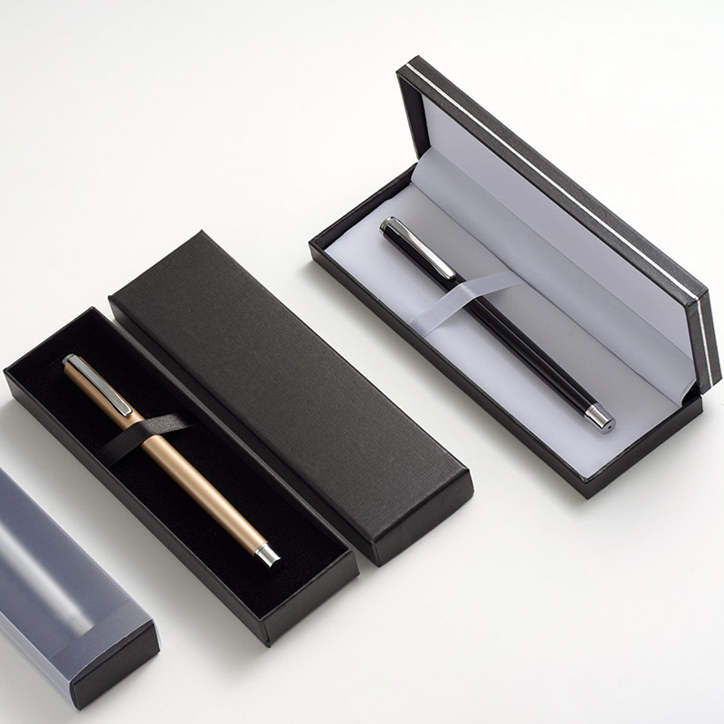 Caja de regalo para artículos de oficina, bolígrafo de carbono negro, bolígrafo de gel, caja de regalo individual, caja a juego, caja de regalo para bolígrafo