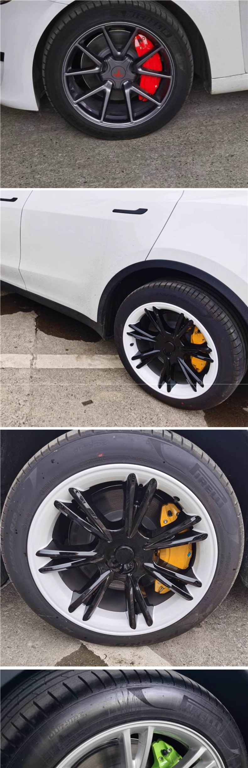Suitable for Tesla's New Version Model 3/Y Caliper Covers, Special Wheel Brake Calipers, Color-Changing Aluminum Alloy