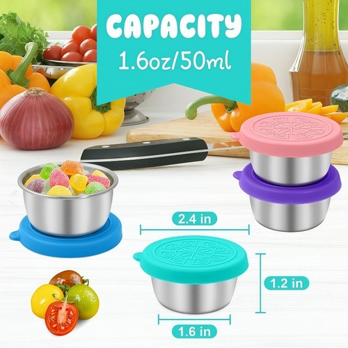 304 stainless steel sauce dish 40/50/70ml with lid sauce cup seasoning dish dipping dish anti-leak dipping sauce