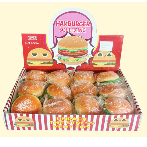 Cross-border creative decompression burger to vent tofu ball bread slow rebound decompression pinch toy manufacturer wholesale