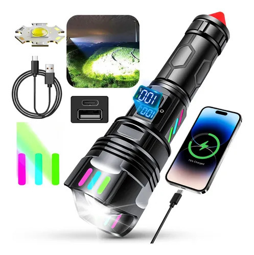 Linterna de pistola láser transfronteriza nueva Linterna táctica de carga láser blanca portátil telescópica de largo alcance súper brillante para exteriores