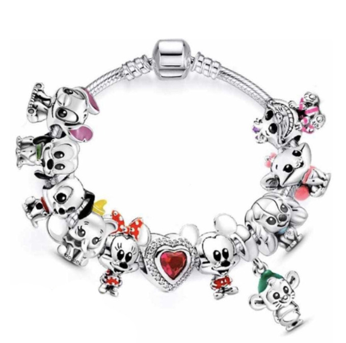 Panjia Diy cartoon beaded charm bracelet cross-border supply factory direct wholesale Mickey Mouse bracelet
