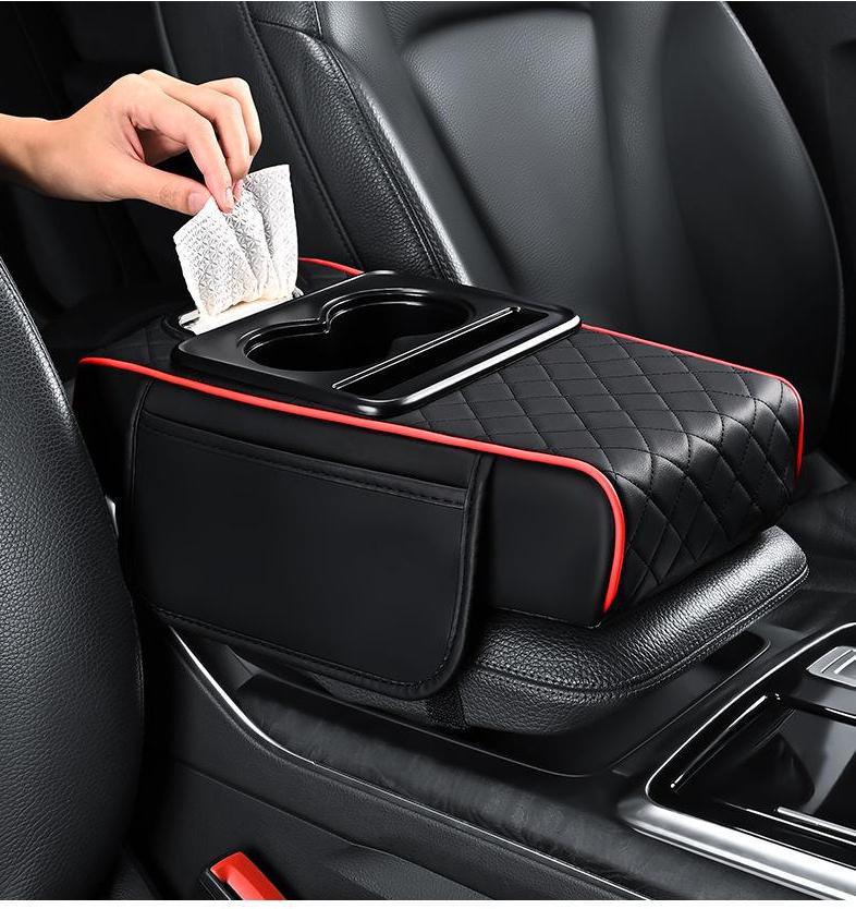 Thickened central armrest box, simple car armrest box heightening pad, car tissue box