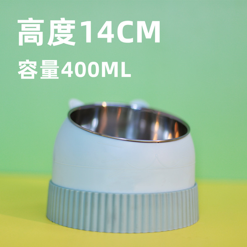 말차 녹색 고양이 그릇 400ML 스테인레스 스틸 녹색 느린 먹이 그릇