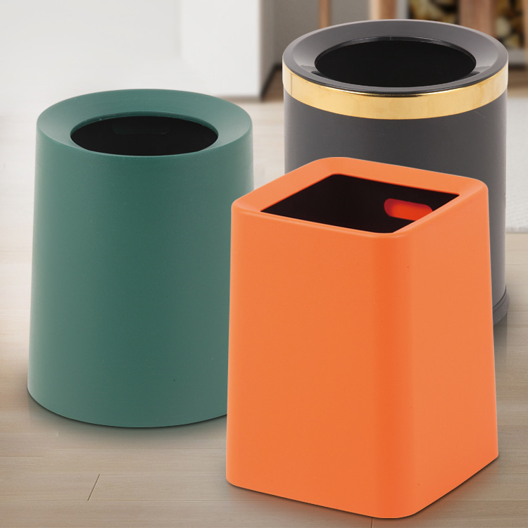 Tapered plastic double-layer sanitary bucket hotel bathroom garbage can not afraid of water room bucket color light luxury trash can