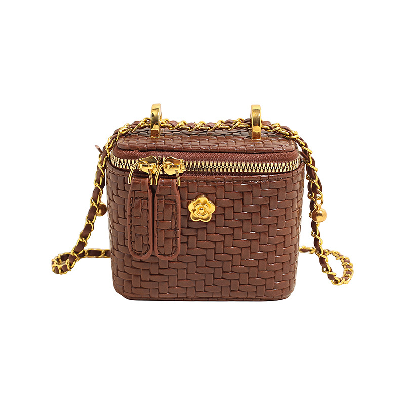 Nuevo mini trenzado bolso de cadena de mujer nuevo nicho nuevo bolso de caja universal lujoso bolso de hombro simple