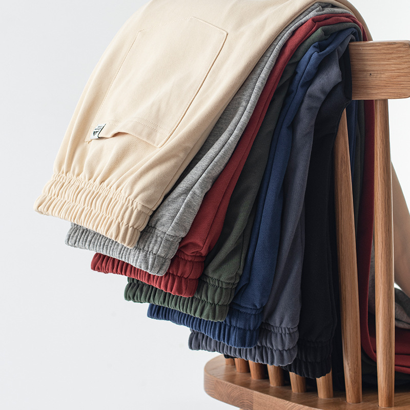 Pantalones casuales de los hombres de verano pantalones de chándal de los hombres 2024 deportes pantalones rectos versátiles pantalones atados al tobillo de moda al por mayor pantalones de los hombres