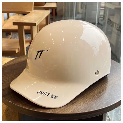 New C-Certified Electric Vehicle Sun Protection Helmet, Duckbill Cap, Half Helmet, Unisex Motorcycle and Electric Scooter Safety Helmet (Motosiklet kaskı (dəbilqə)) - off-white-just-endoscope-model-one-size-fits-all