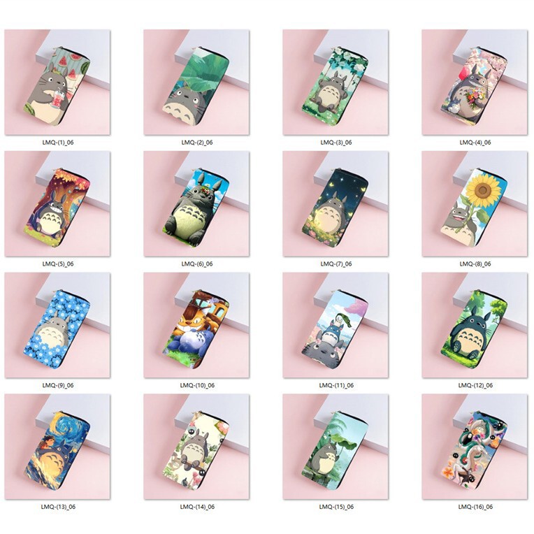 In-Stock Totoro Cartoon Cat Pu Wallet Women's Long Zipper Bag Single Zipper Bag Makeup Bag Factory Yiwu