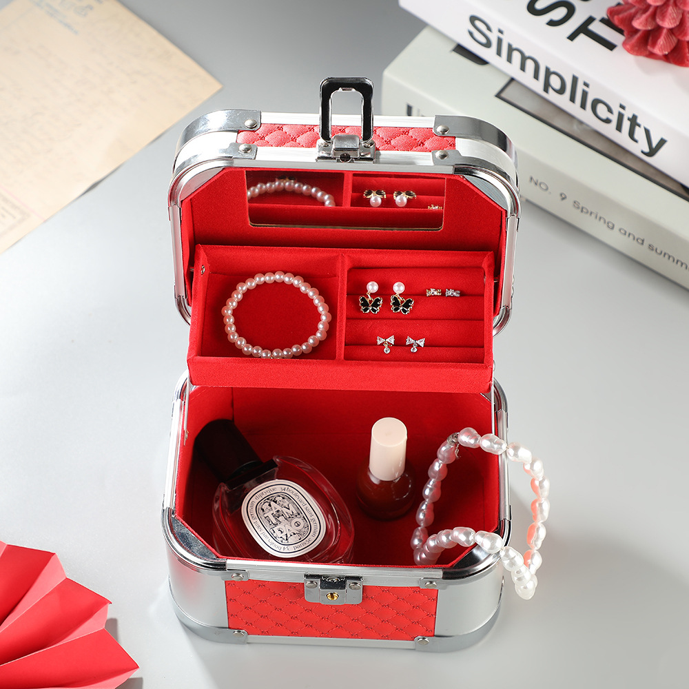 Maletín Cosmético de Aluminio Multicapa para Maquillaje