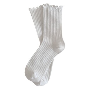 Wood-ear socks women's summer thin mesh breathable pile socks sweet ballet style solid color jk tube socks