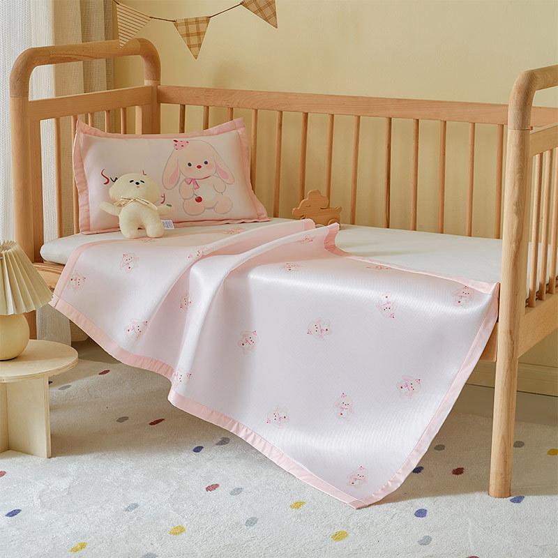Category a Summer Baby Ice Silk Mat Three-Piece Set for Kidsren's Kindergarten Nap Summer Cooling Mat Baby Special Splicing Bed Sheetss