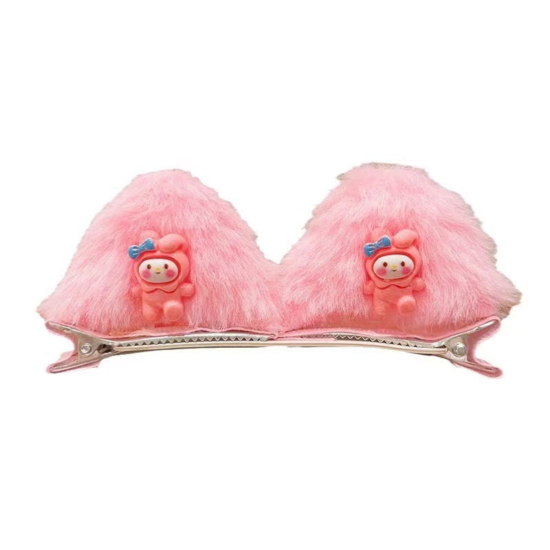 Horquilla de felpa para niños para niñas lindo clip de oreja de gato tridimensional horquilla de bebé niña flequillo lateral clip accesorios para el cabello