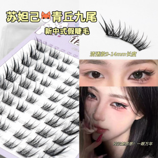 Cool feeling fox eyelashes ~ charming feeling Su Daji false eyelashes segmented single cluster oblique flying simulation cartoon