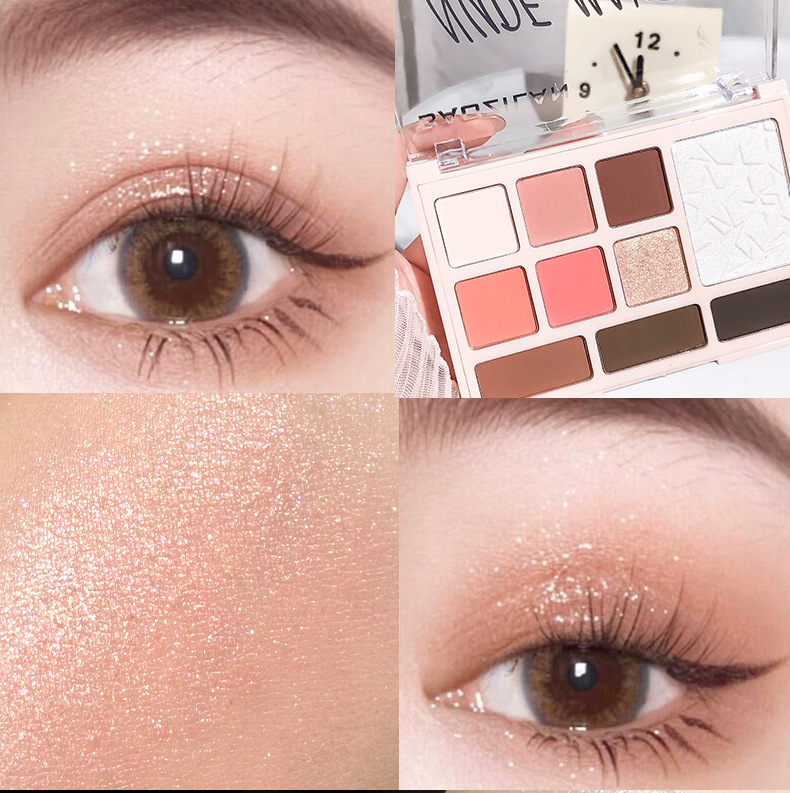 BZL paleta de sombras de ojos de diez colores color té con leche color tierra nacarado mate fácil de colorear maquillaje para principiantes sombra de ojos transfronteriza ins