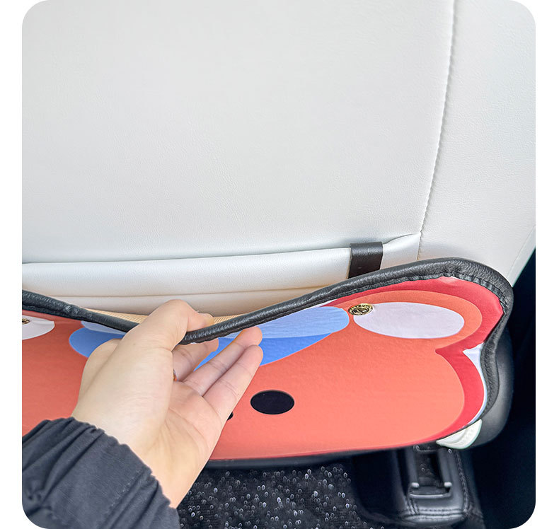 Hat Bear Cartoon Cute Car Seat Back Anti-kick Pad Simple and Comfortable Dirt-resistant Storage Bag Anti-kick Pad Anti-dirty Pad