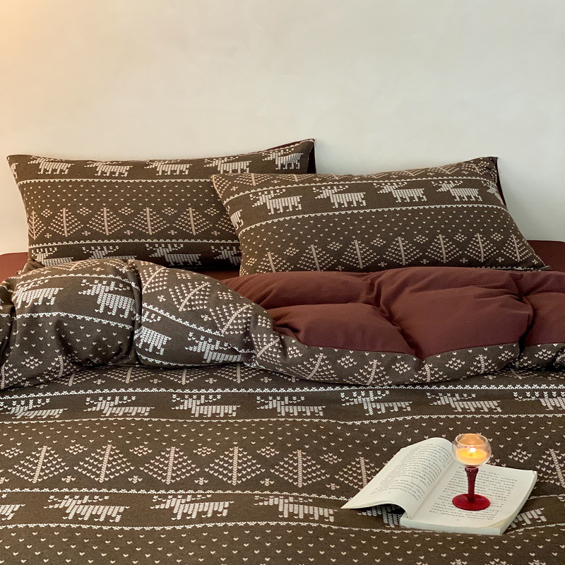 Set copripiumino in cotone jacquard stile nordico minimalista_voghion.com