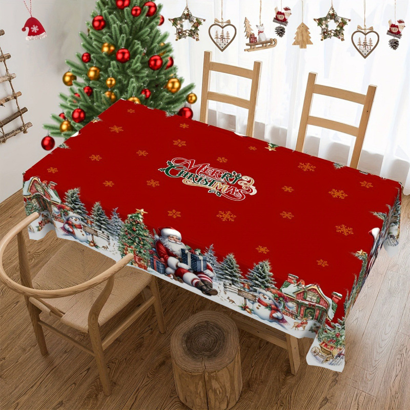 Nuevo manto de mesa de Navidad árbol de Navidad muñeco de nieve alce impresión digital manto de mesa transfronteriza amazónica decoración festiva image 20