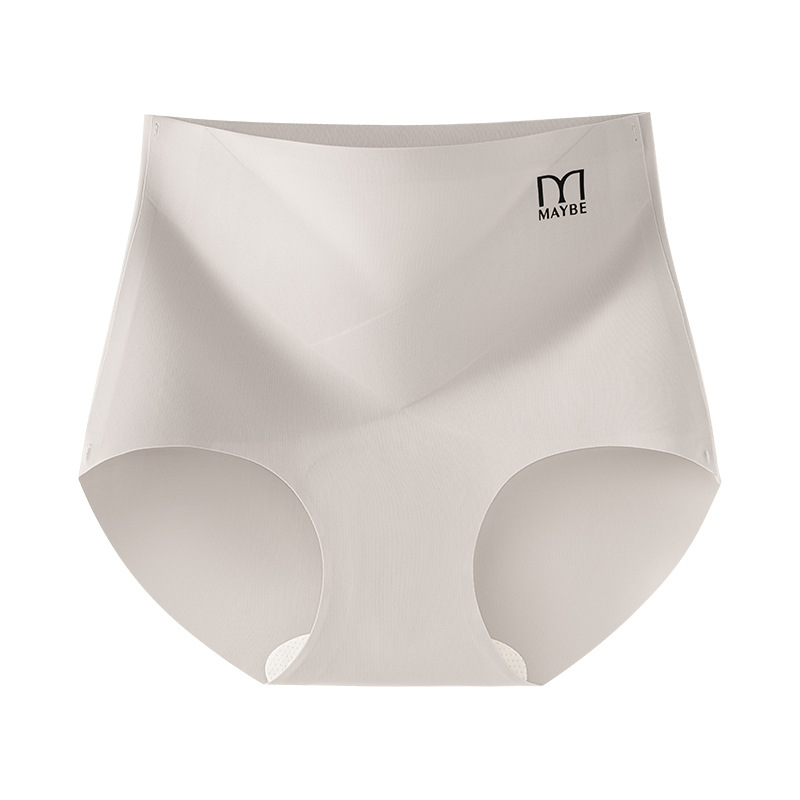 Ropa interior de cintura alta, pantalones de piel de leche con entrepierna antibacteriana para mujer, abdomen invisible sin costuras, sin caderas, calzoncillos transpirables de seda de hielo para mujer