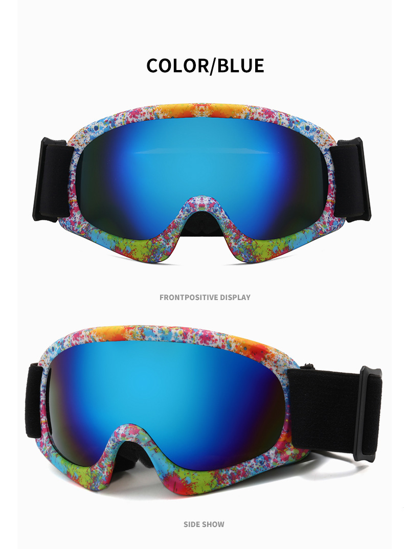 Yeni açık hava spor güneş gözlükleri, rüzgar geçirmez gözlükler, şık ve renkli çocuk kayak gözlükleri_voghion.com