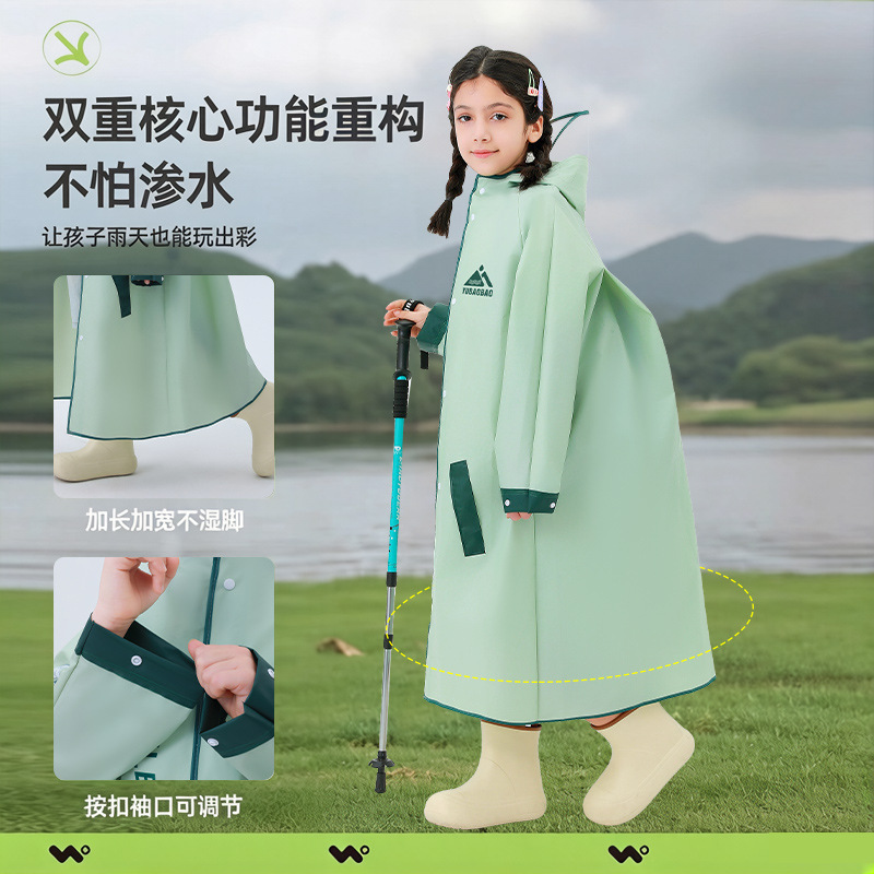 Children's Raincoat for Students, Cute Cartoon Waterproof Poncho with Backpack Space and Double Brim, Specifically Designed for School Use